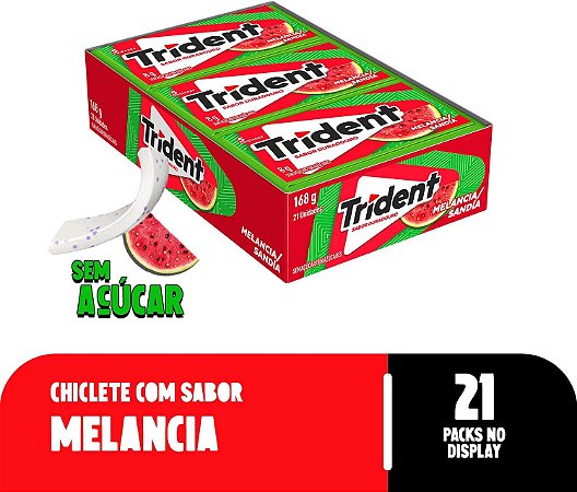 Chiclete Trident 21 unidades Sabor: Melancia