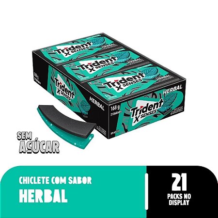 Chiclete Trident 21 unidades Sabor: Fresh Herbal