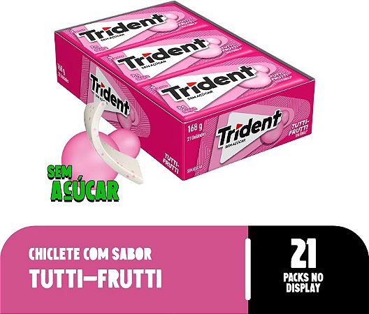 Chiclete Trident 21 unidades Sabor: Tutti Frutti