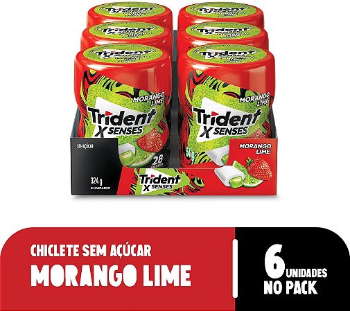 Chiclete Trident Garrafa 6x54gr Sabor: Morango/Limão