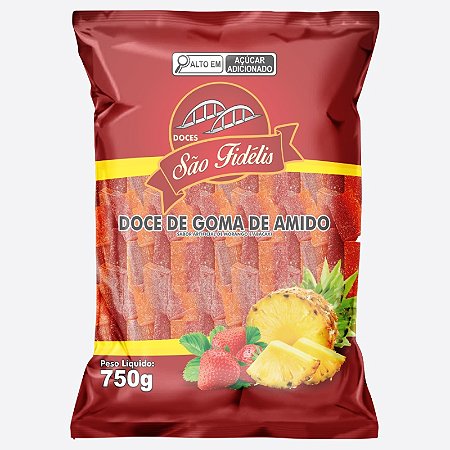 Doce São Fidélis Goma de Amido Sabor: Morango e Abacaxi