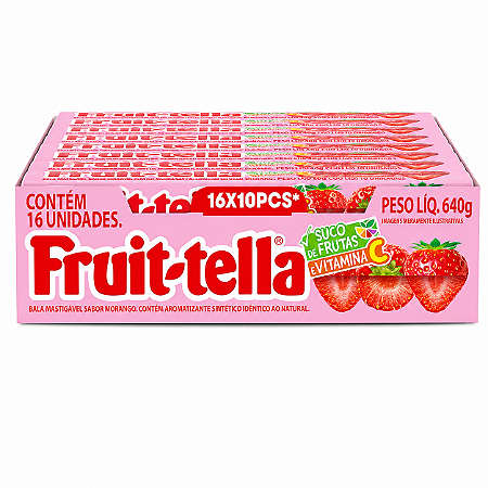 Fruittella Mastigável Morango com 16 unidades