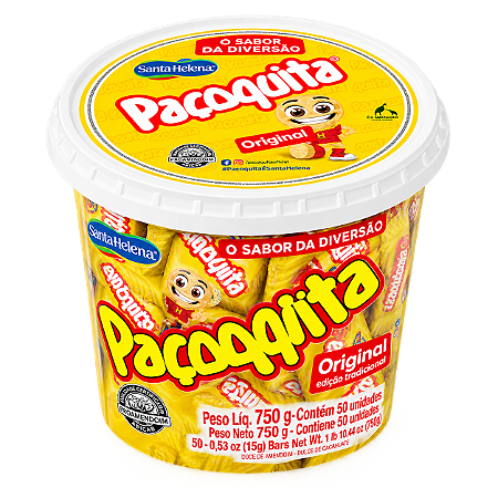 Paçoquita Rolha Embalada Santa Helena Pote com 50 unidades - 750gr
