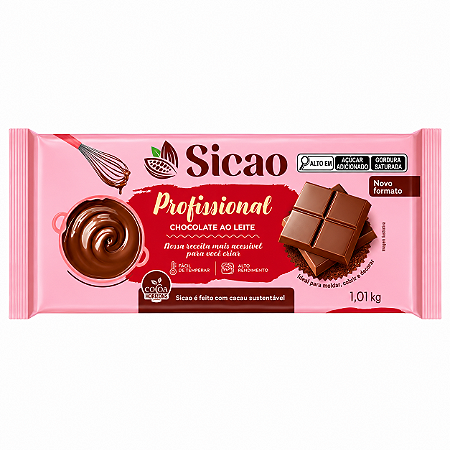 Barra Chocolate ao Leite Sicao Profissional 1,01kg