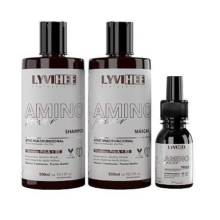 Kit crescimento anti-queda Amino Power 3 produtos Shampoo,Máscara ,Tonico