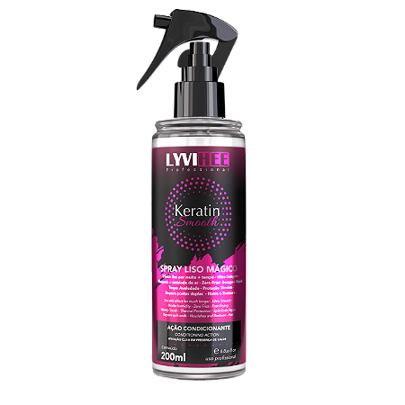 Spray Fluído Liso Mágico 14 Em 1  Keratin Smooth Sem Química 200ml- lyvihee
