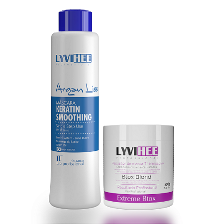 KIT progrressiva Argan Liss 1 l Sem formol + btox blond 500g lyvihee