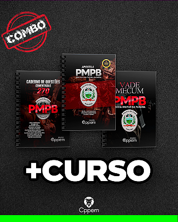 COMBO 4 EM 1 | APOSTILA + CADERNO DE QUESTÕES + VADE MECUM + CURSO - PMPB