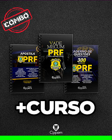 COMBO 4 EM 1 | APOSTILA + CADERNO DE QUESTÕES + VADE MECUM + CURSO - PRF
