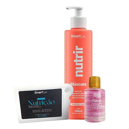 Máscara Nutrir 300ml + Cápsula Nutrição + Óleo de Rosa Mosqueta 10ml