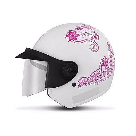 CAPACETE ABERTO LIBERTY 3 56 BRANCO FOR GIRLS COM VISEIRA
