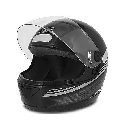 CAPACETE NEW EBF 7 CARBON 60 PRETO COM PRATA