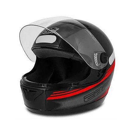 CAPACETE NEW EBF 7 GT 60 PRETO COM VEMELHO