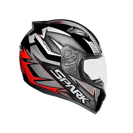 CAPACETE NEW SPARK SPOT 60 PRETO COM VEMELHO