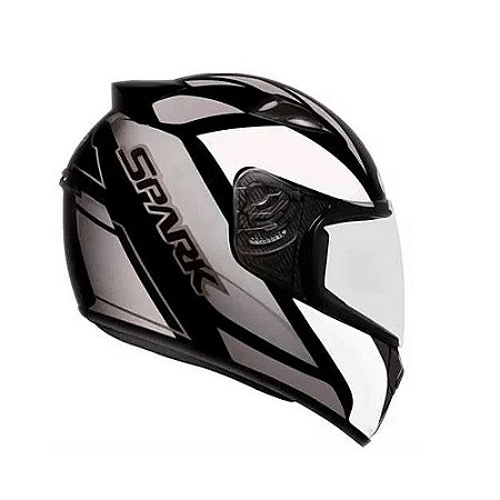 CAPACETE SPARK MIXED BLUE 60 PRETO COM PRATA