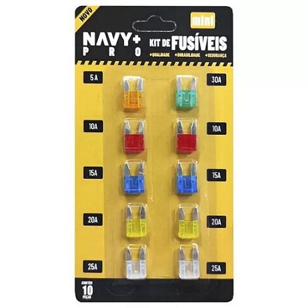 KIT COM 10 FUSÍVEIS MINI - AUTOMOTIVO