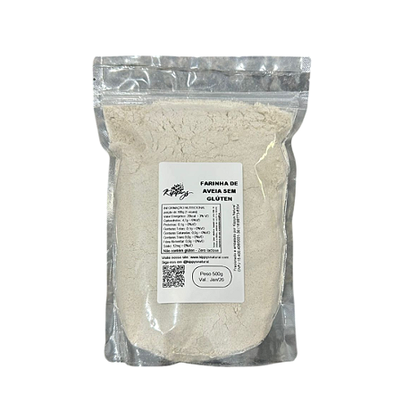 Farinha de aveia *SEM GLUTEN* livre de contaminação cruzada ou traços de glúten 500 g