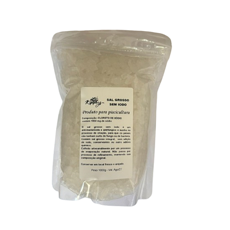 Sal Integral Grosso para criação de peixes - 1Kg - Kippys Natural