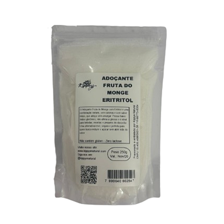 Adoçante fruta do monge eritritol - 250g - Kippys Natural