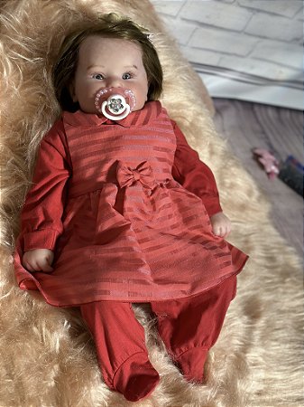 Bebê Reborn Maddie corpo em Silicone Pintura Realista - Que Sonho de Neném