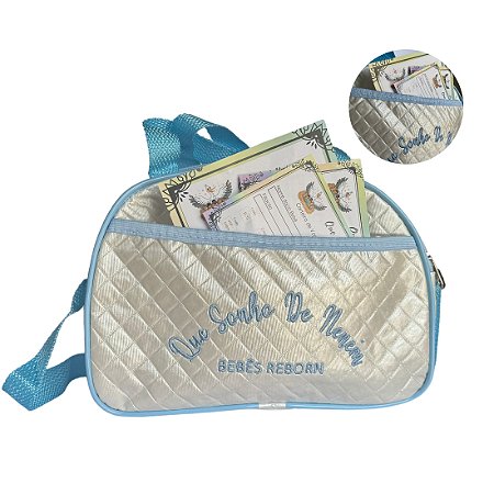 Bolsa Materinidade para Bebê Reborn Azul - Que Sonho de Neném