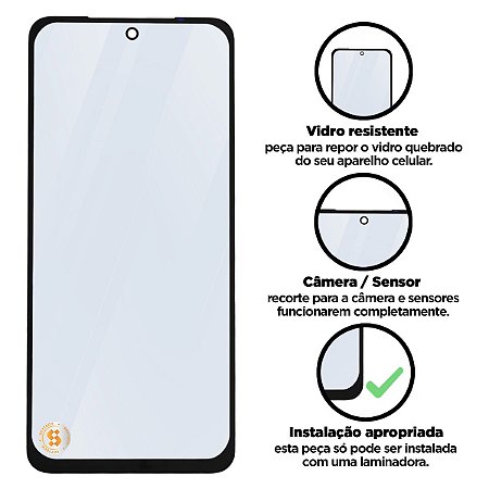 Vidro Redmi Note 10 4G Com Oca - Preto Compatível com Xiaomi