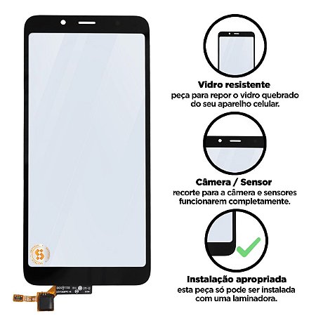 Touch Screen Redmi 7A - Preto Compatível com Xiaomi