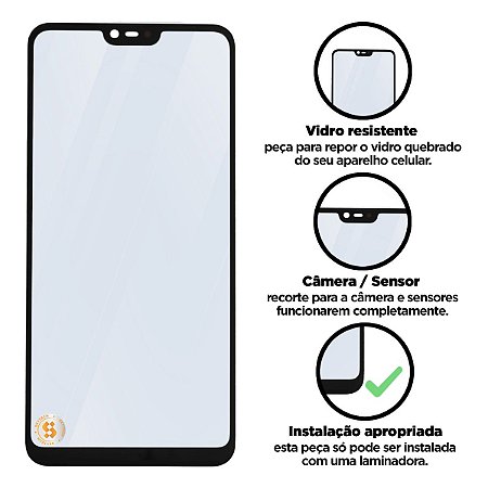 Vidro Mi 8 Lite - Preto Compatível com Xiaomi