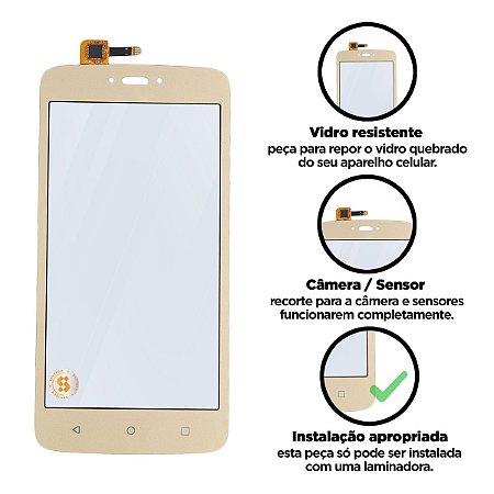 Vidro com Touch Moto C Compatível com Motorola