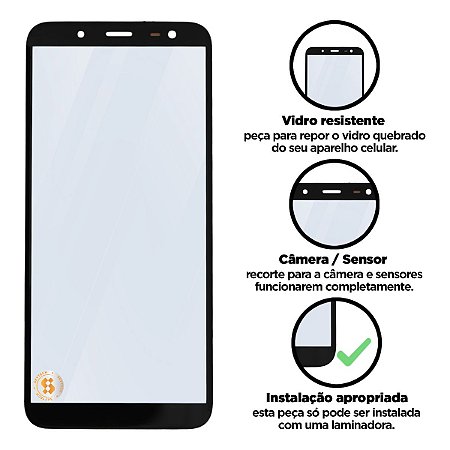 Vidro Galaxy J600 - Preto Compatível com Samsung