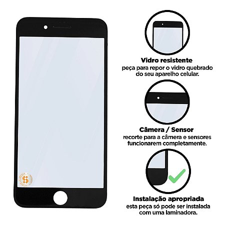 Vidro iPhone 8G Plus Com Aro Cola Compatível com Apple