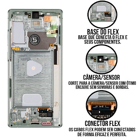 Frontal Galaxy Note 20 4G 5G Com Aro Nac Skytech - Verde Compatível com Samsung