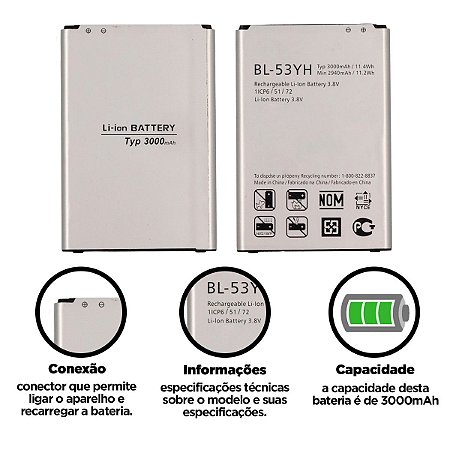 Bateria G3 - G3 Stylus - G Pro 2 Compatível com Lg