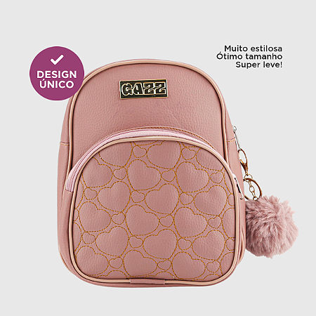 Mini Mochila Feminina Pequena Mochilista Estilosa Detalhe Coração