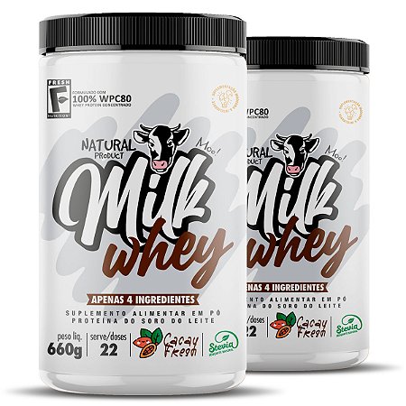 Combo: 2x Milk Whey Cacau Fresh 660g (WPC 80%)