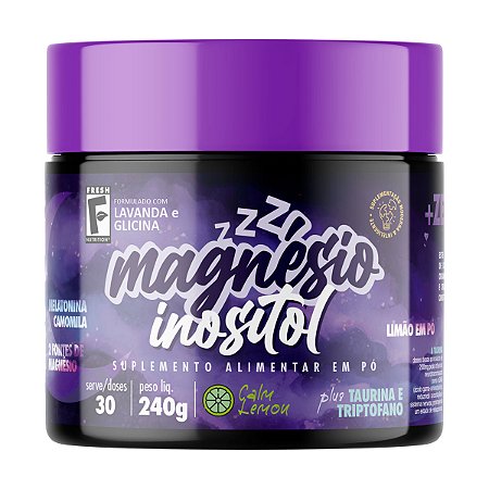 Magnésio Inositol Calm Lemon 240g com Lavanda e Glicina + ativos