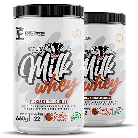 Combo: 2x Milk Whey Cookies & Choco 660g (WPC 80%)