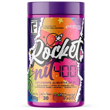 Rocket Nit 400 Sem Cafeína Frutas Tropicais 450g
