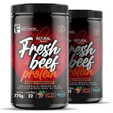 Combo: 2x Fresh Beef Protein Cacau 770g - Proteína Hidrolisada da Carne