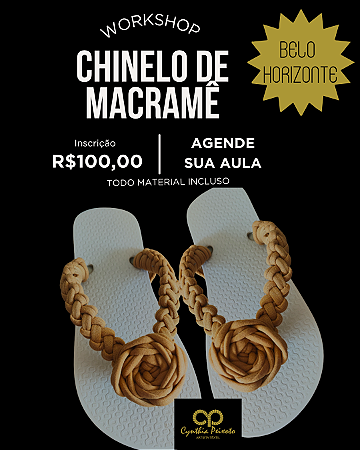 WORKSHOP PRESENCIAL CHINELO DE MACRAMÊ EM BELO HORIZONTE