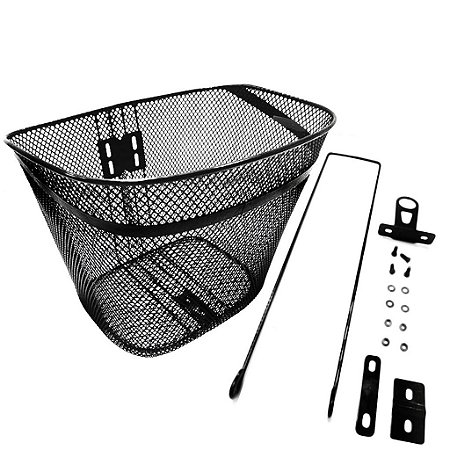 Cesta p/ bicicleta aro 26 Aço cor preta