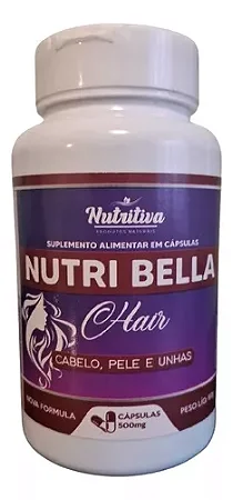 Nutri Bella Hair - Cabelo Pele Unhas 100 Caps Nutritiva