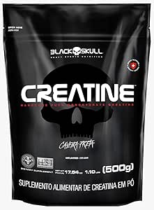 Creatina Monohidratada 500g 100% Pura Black Skull Sabor Sem Sabor
