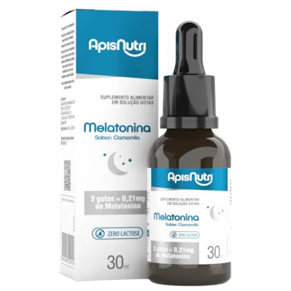 Melatonina Gotas 30ml Sabor Camomila Alta Concentração 0,21mg por Porção - ApisNutri