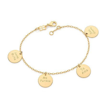 Pulseira de medalhas com dizeres