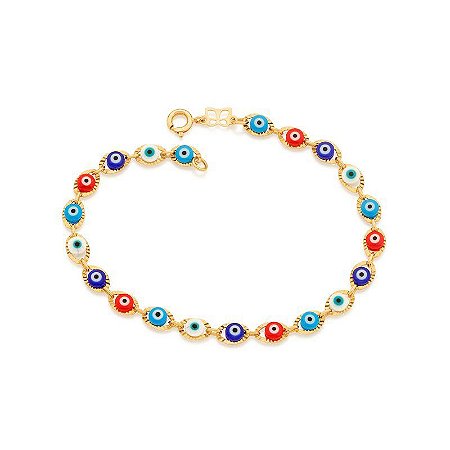 Pulseira de vários olhinhos gregos coloridos
