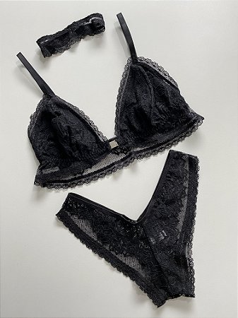 Conjunto Ônix Rendado Plus