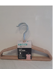 Cabide Veludo Infantil Bege 28cm 6 und.
