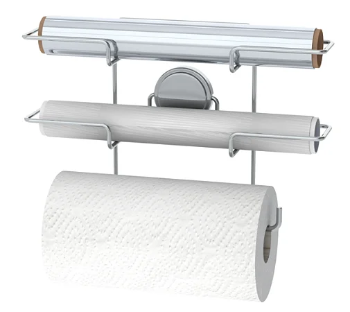 Suporte para Rolos de Papel Toalha / Alumínio / PVC com Adesivo