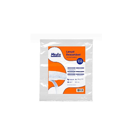 LENCOL DESCARTAVEL 90CMX2M PCT C/10UN MEDIX
